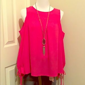 Coral Cold Shoulder Blouse